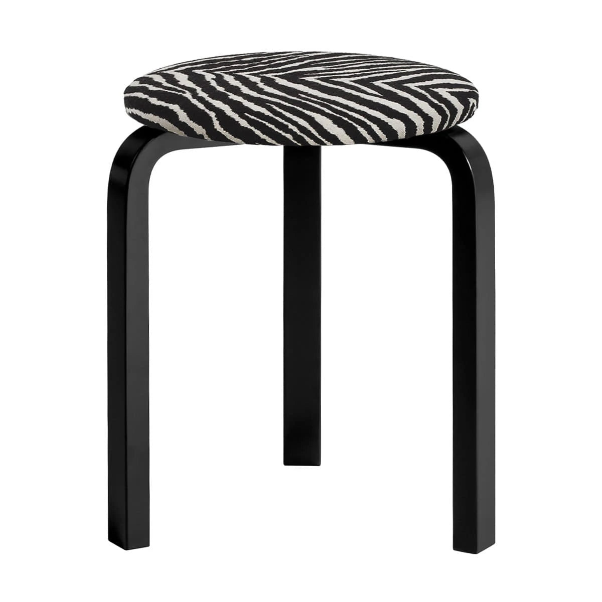 Stool 60 foam upholstery Zebra black - view 1