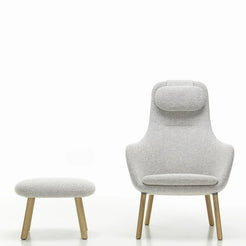 HAL Lounge Chair Ottoman Nubia Cream Sierra Grey Natural Oak Lounge Chair - view 1