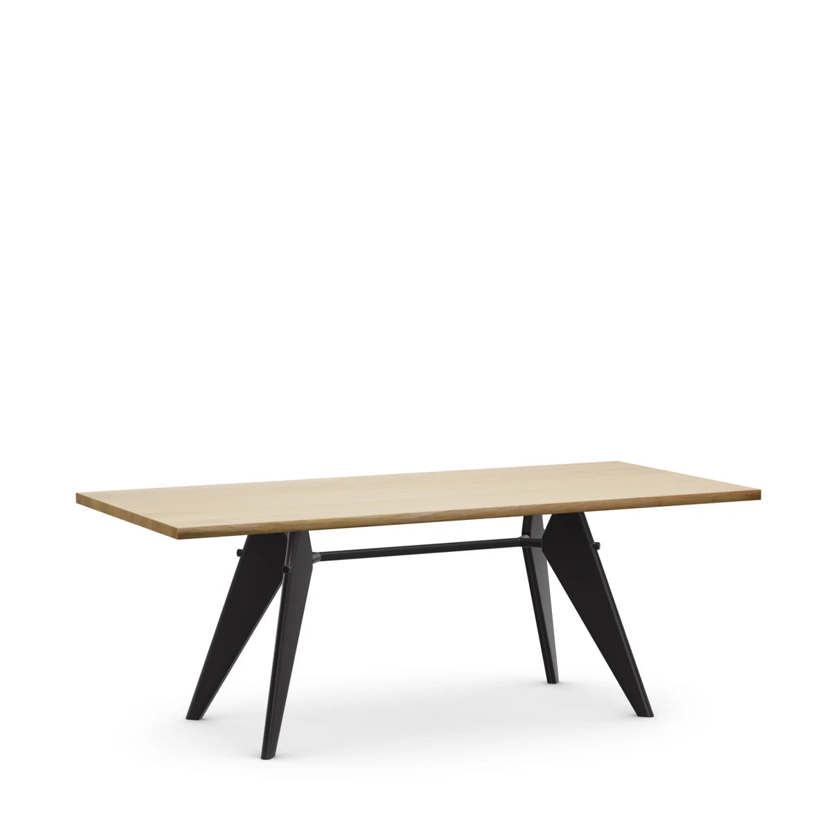 EM Table 200 x 90 Natural Solid Oak-Deep Black Smooth - view 1