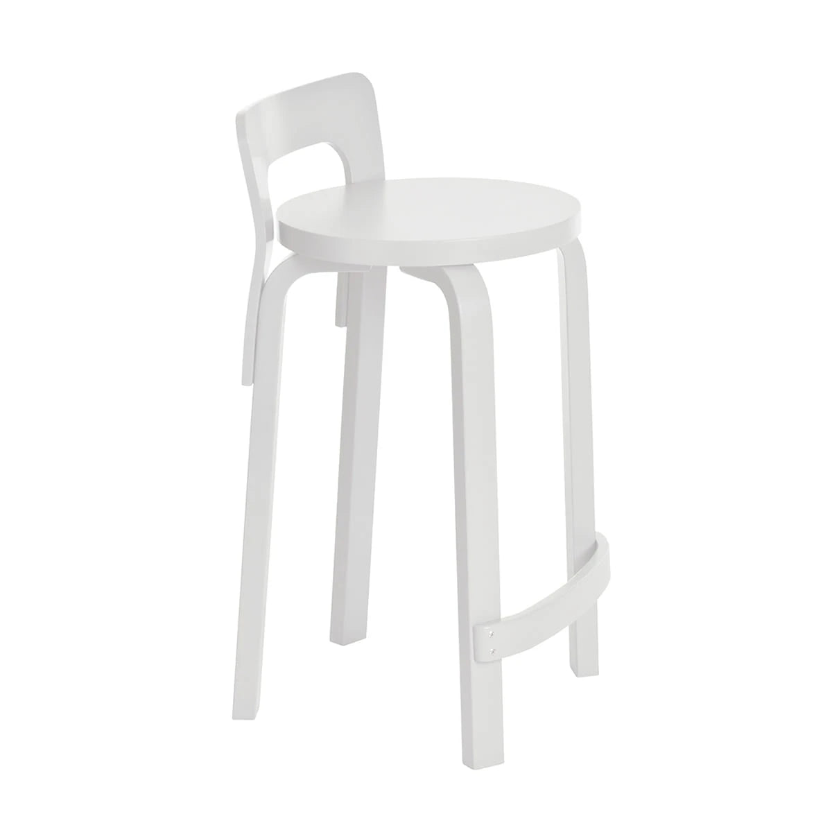 K65 High Chair Bar Stool White Lacquered - view 1