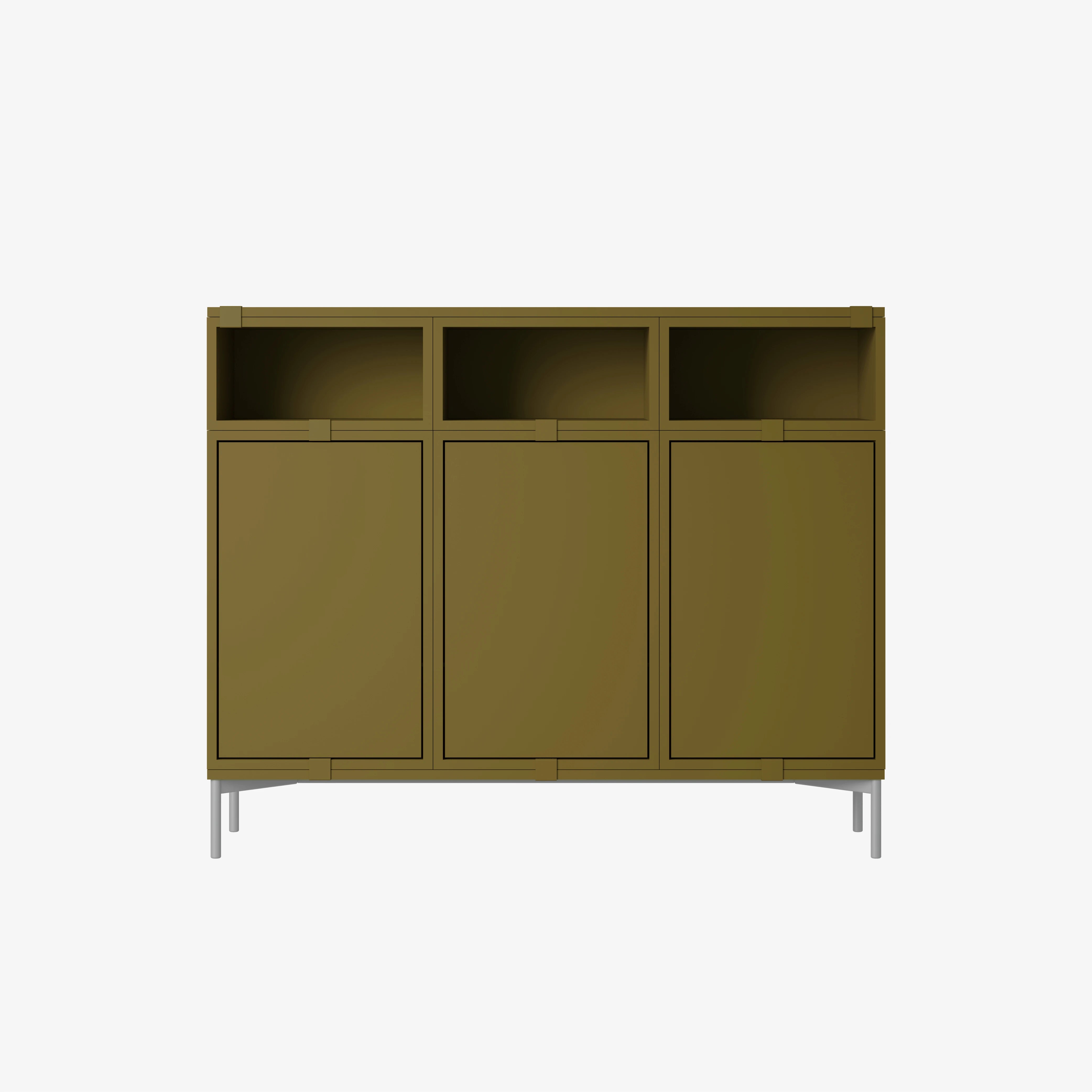 Stacked Storage System Sideboard Config.3 Brown Green - view 1