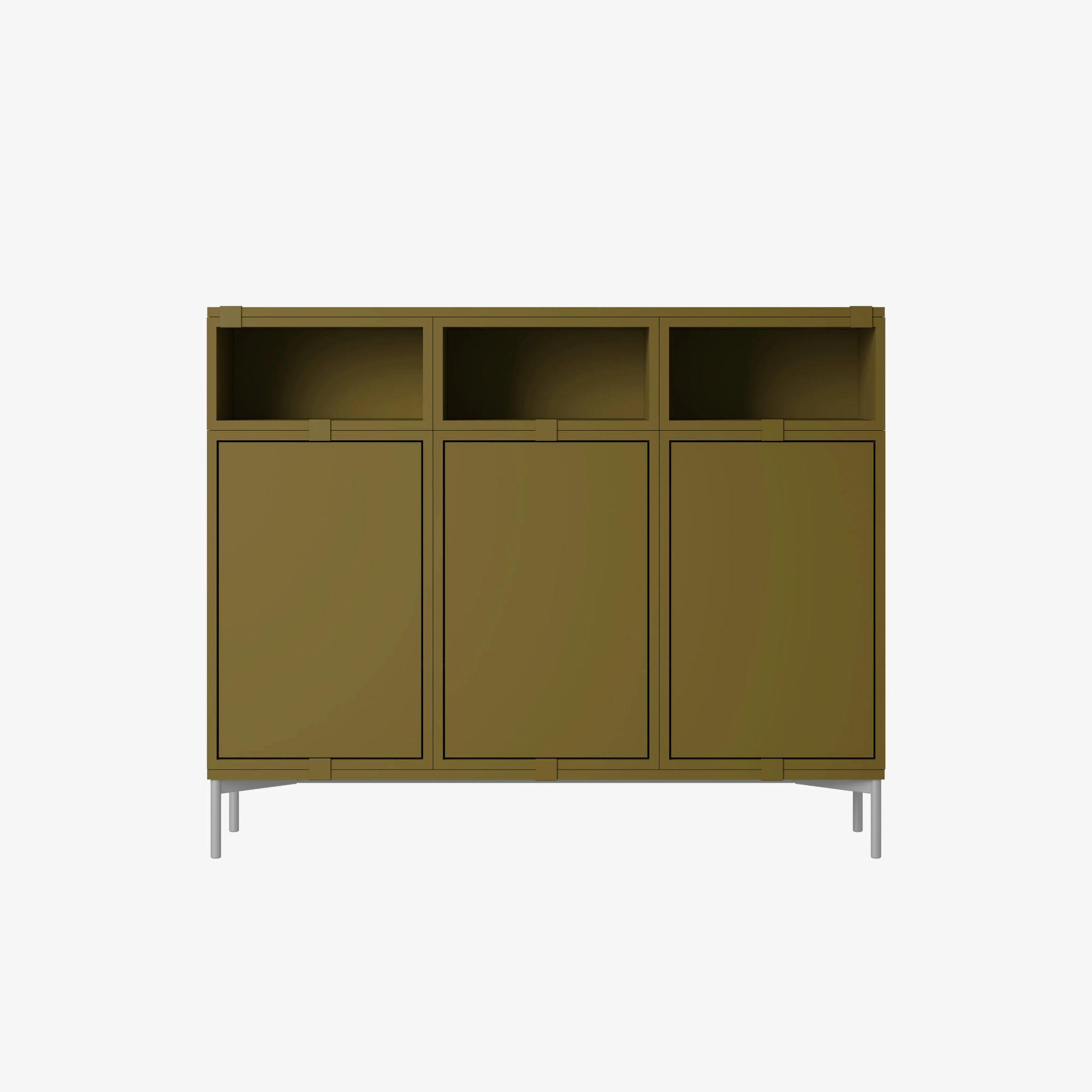 Stacked Storage System Sideboard Config.3 Brown Green - view 1
