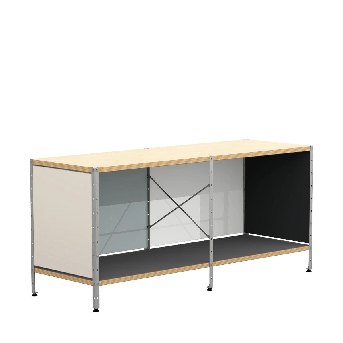 Eames Storage Unit 1 x 2 Natural-Zinc Frame - view 1
