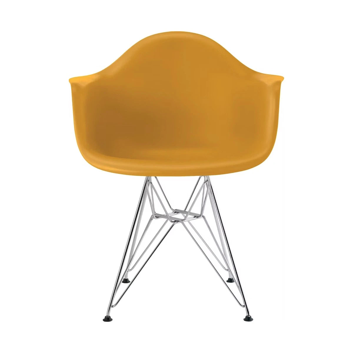 Eames Molded Plastic Armchair Deep Yellow-Wire Chrome Base (DAR) - view 1