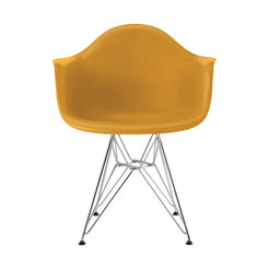 Eames Molded Plastic Armchair Deep Yellow-Wire Chrome Base (DAR) - view 1