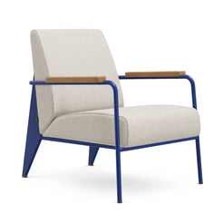 Fauteuil De Salon Nubia-Ivory Pearl Bleu Marcoule Natural Oak Arm - view 1