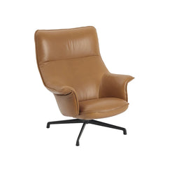 Doze Lounge Chair High Swivel Black/Refine Leather Cognac - view 1