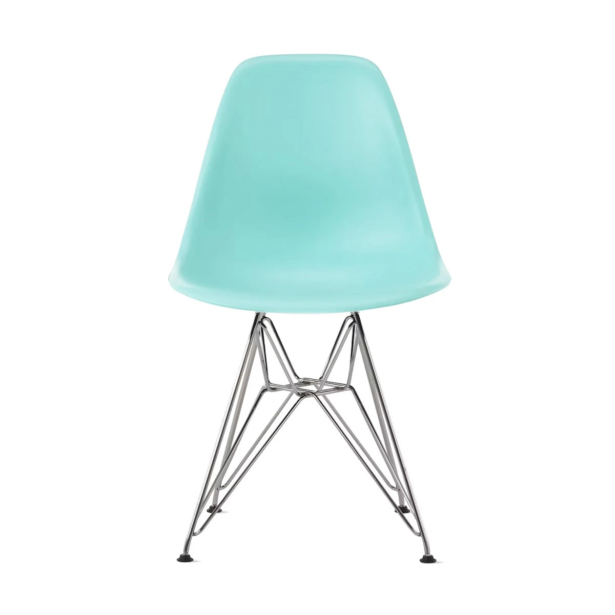 Eames Molded Plastic Side Chair (DSR) - Aqua Sky/Chrome - view 1