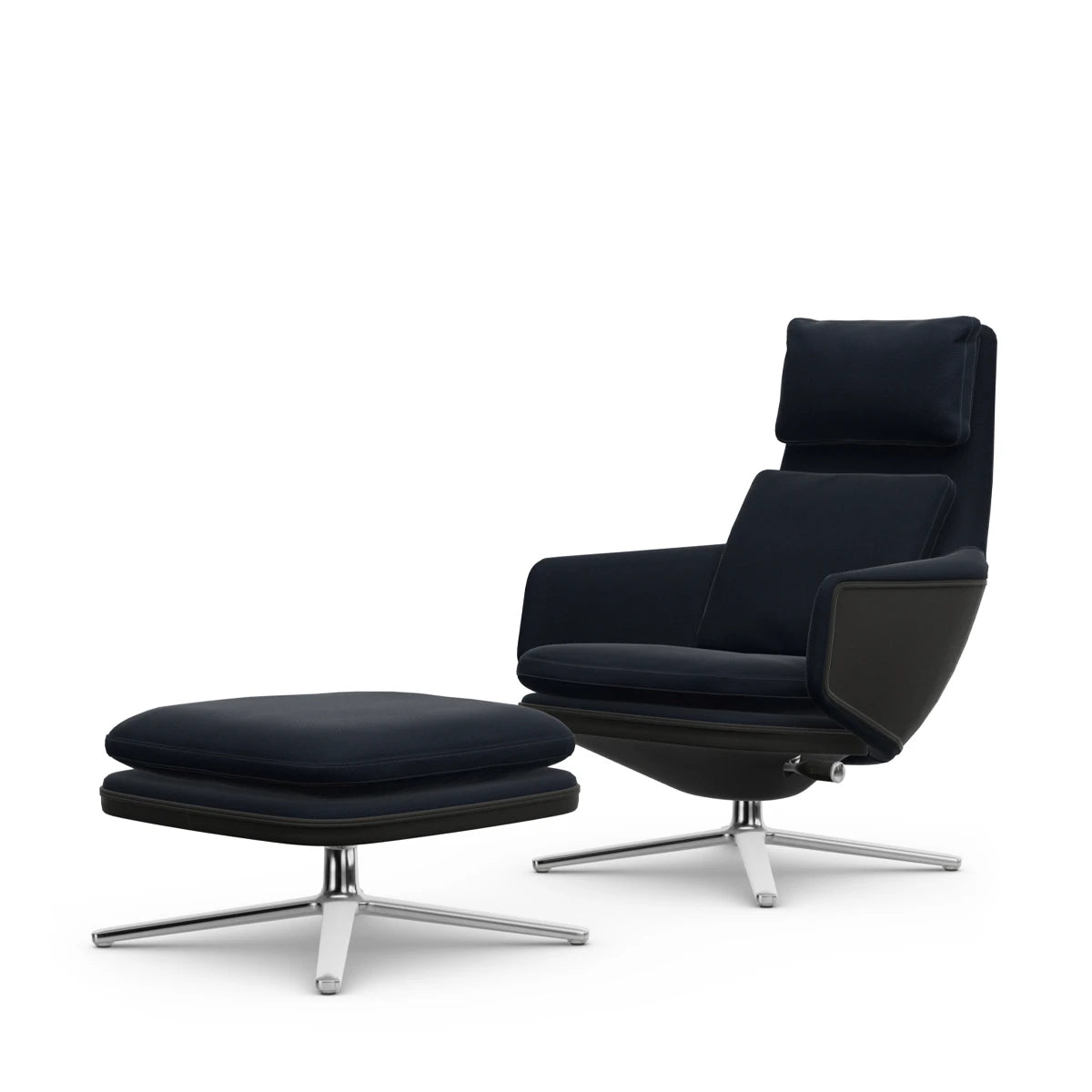Grand Relax and Ottoman Dumet Indigo Melange Lounge Chair - view 1