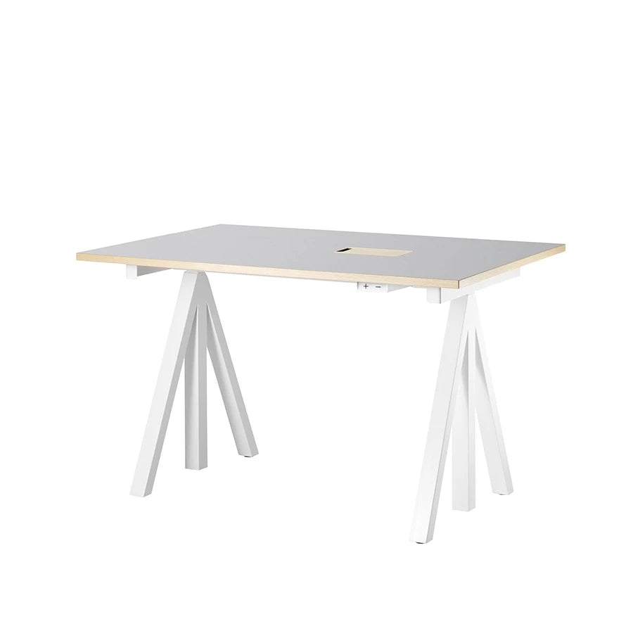 Works Height Adjustable Work Desk 2sizes White/Light Grey - view 1