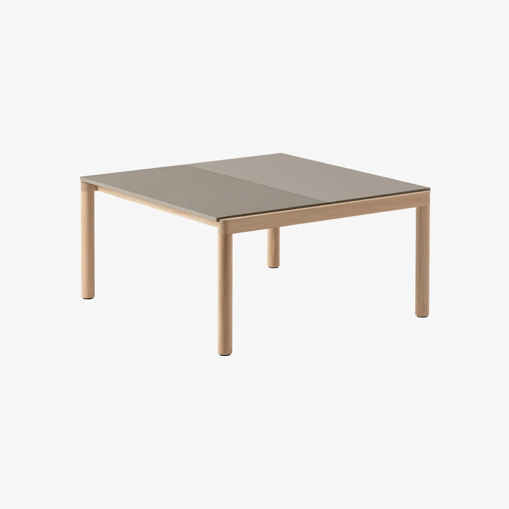Couple Coffee Table 1 Plain 1Wavy Taupe/Oak - view 1