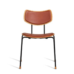 VLA26P Oak Oil Black Steel Red Brown C Dining Chair - view 1
