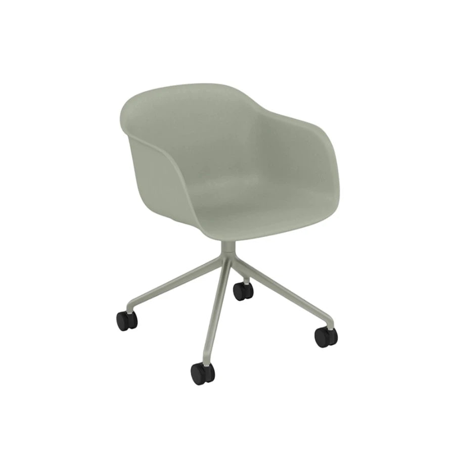 Fiber Armchair Castors Dusty Green - view 1