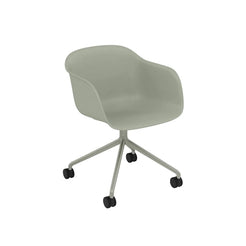 Fiber Armchair Castors Dusty Green - view 1