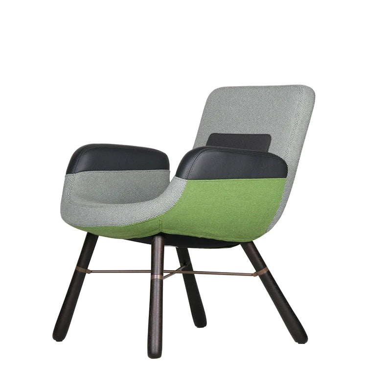 East River Chair Green Mix Dark Oak Lounge Chair - view 1