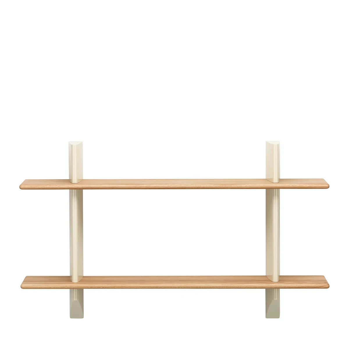 Rayonnage Mural Prouvé Blanc Colombe Ecru-solid oak - view 1