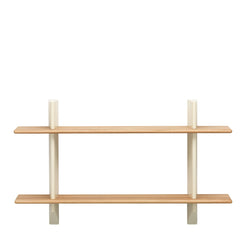Rayonnage Mural Prouvé Blanc Colombe Ecru-solid oak - view 1
