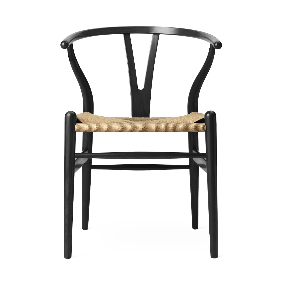 CH24 Wishbone Chair Oak-Black Natural Paper Cord - view 1