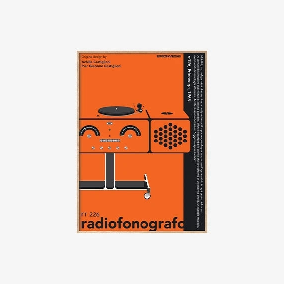 Radiophonograph rr 226 Poster Orange A1 - Wood Frame - view 1