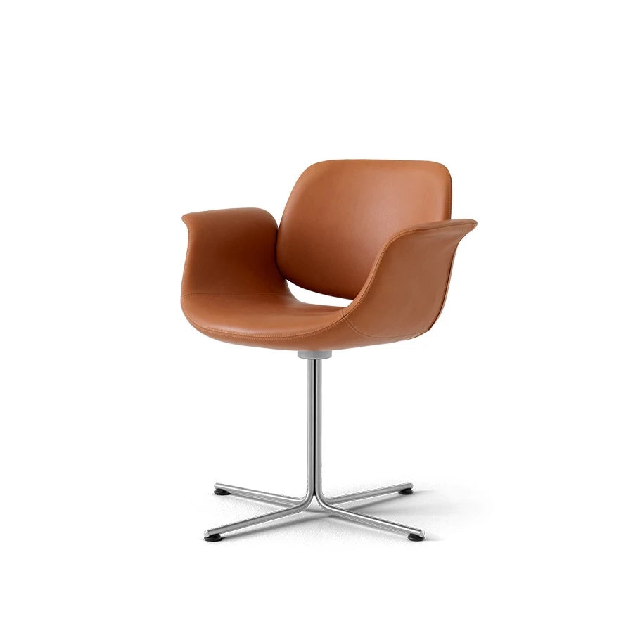 Flamingo Chair Swivel 3381 Stainless Steel/Trace Cognac - view 1