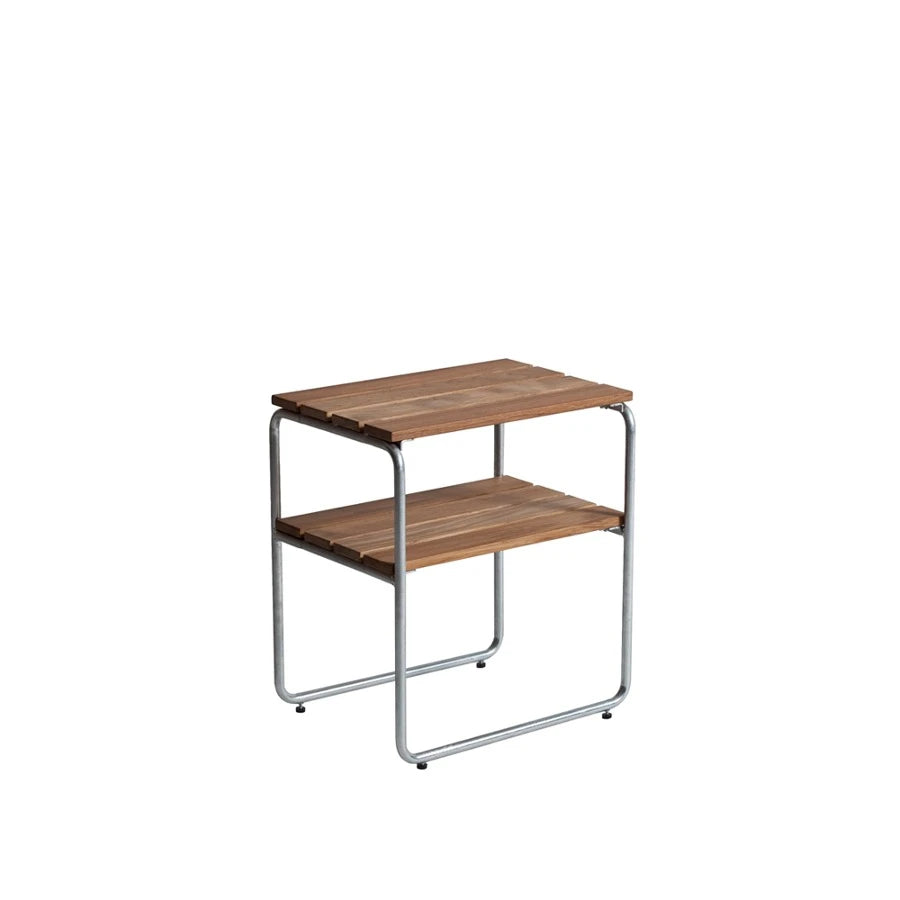 Classic Side Table L45 Galvanized/Teak - view 1