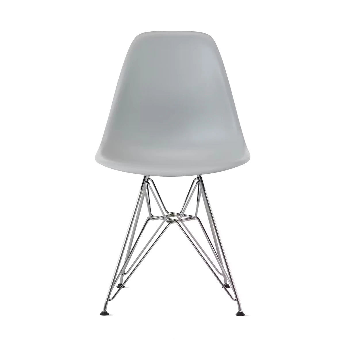 Eames Molded Plastic Side Chair Light Grey-Chrome Wire Base (DSR) - view 1