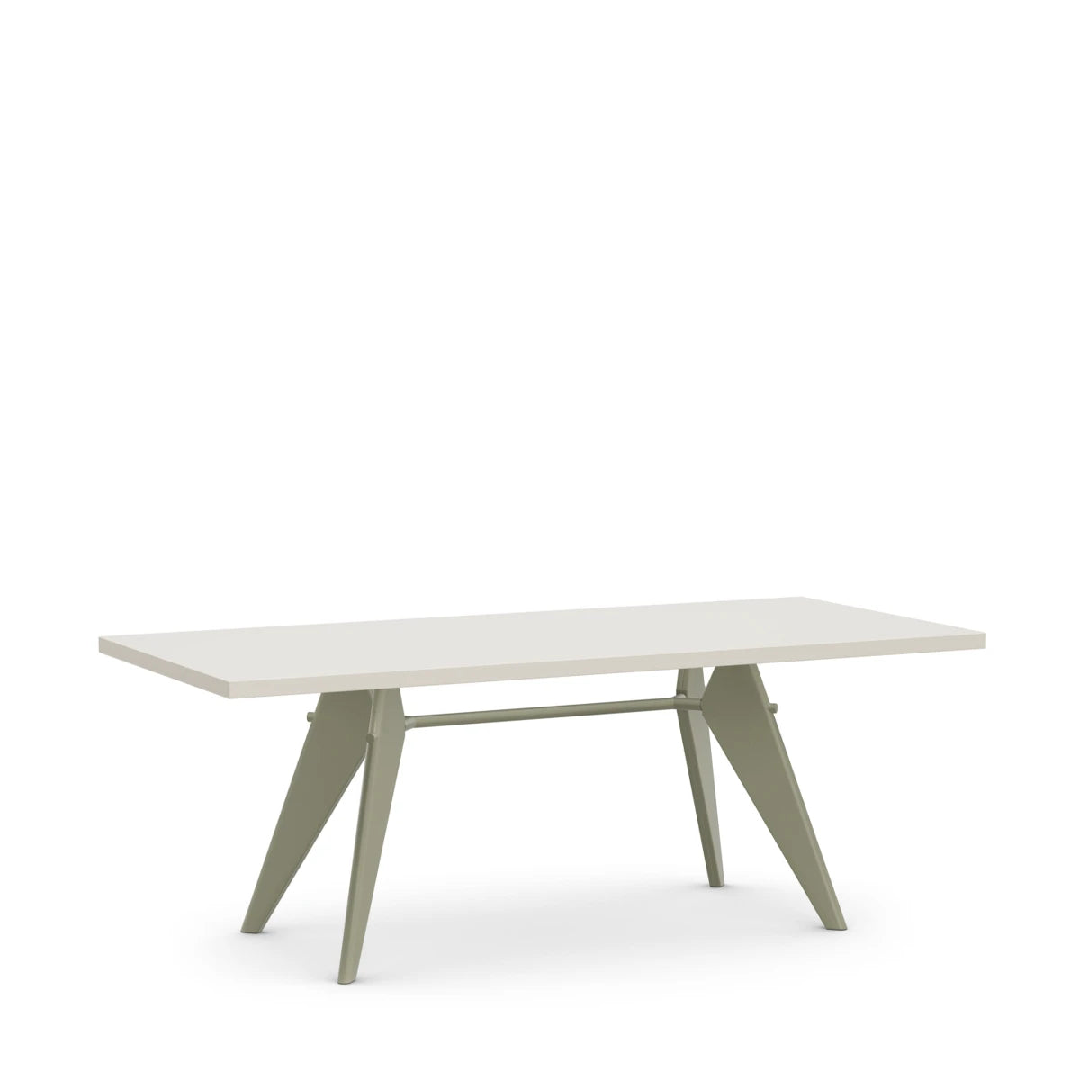 EM table 200 x 90 Ivory HPL - Prouvé Gris Vermeer smooth - view 1