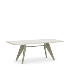 EM table 200 x 90 Ivory HPL - Prouvé Gris Vermeer smooth - view 1