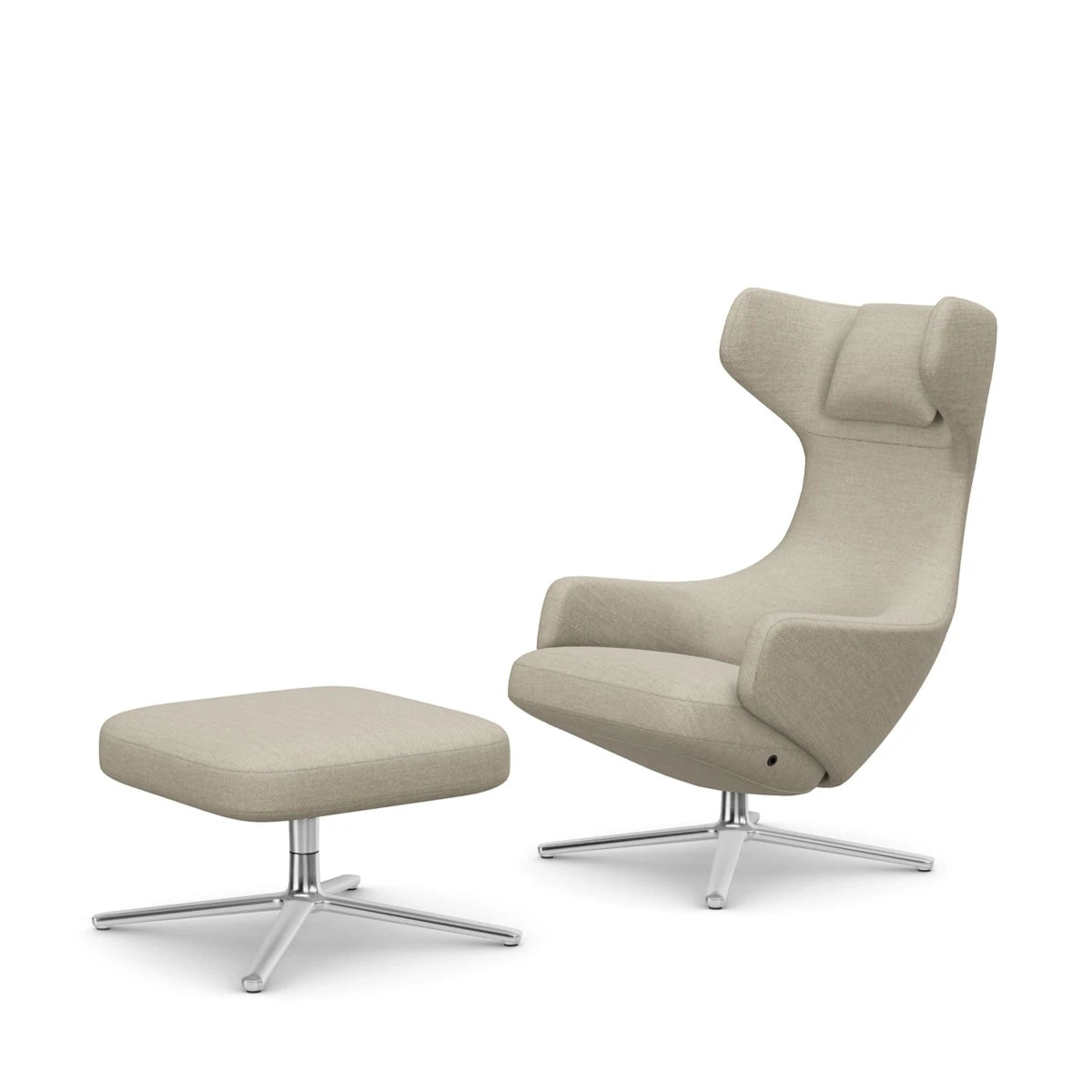 Grand Repos and Ottoman Dumet beige grey Lounge Chair - view 1