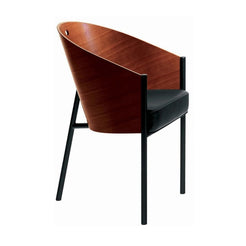 Costes Armchair Structure In Black Iron And Mahogany Shell - view 1