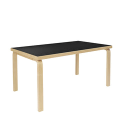 Aalto Table 82A 150 x 85-2Heights Black Linoleum-Birch - view 1