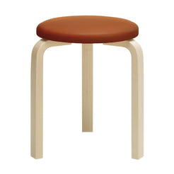 Stool 60 foam upholstery Leather cognac birch - view 1