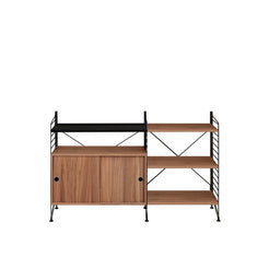 STRING SYSTEM Free Standing Black/Walnut Shelf - view 1