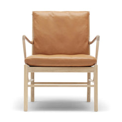 OW149 Oak White Oil Camel Brown Lounge Chair - view 1