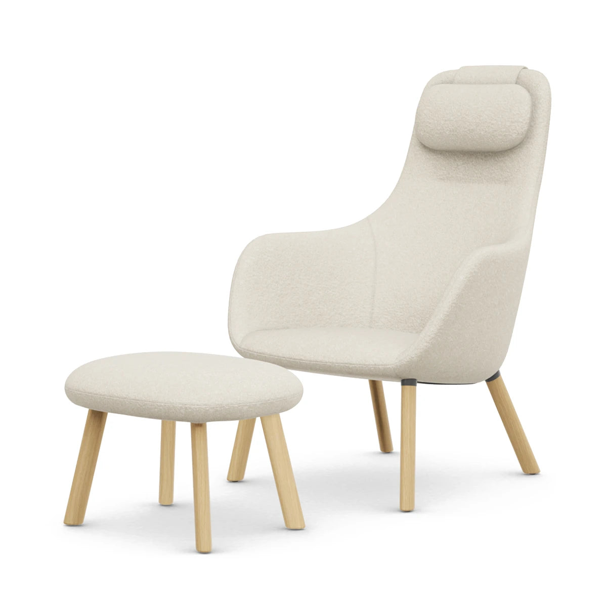 HAL Lounge Chair With Loose Seat Cushion & Ottoman Nubia Cream Pearl - view 1