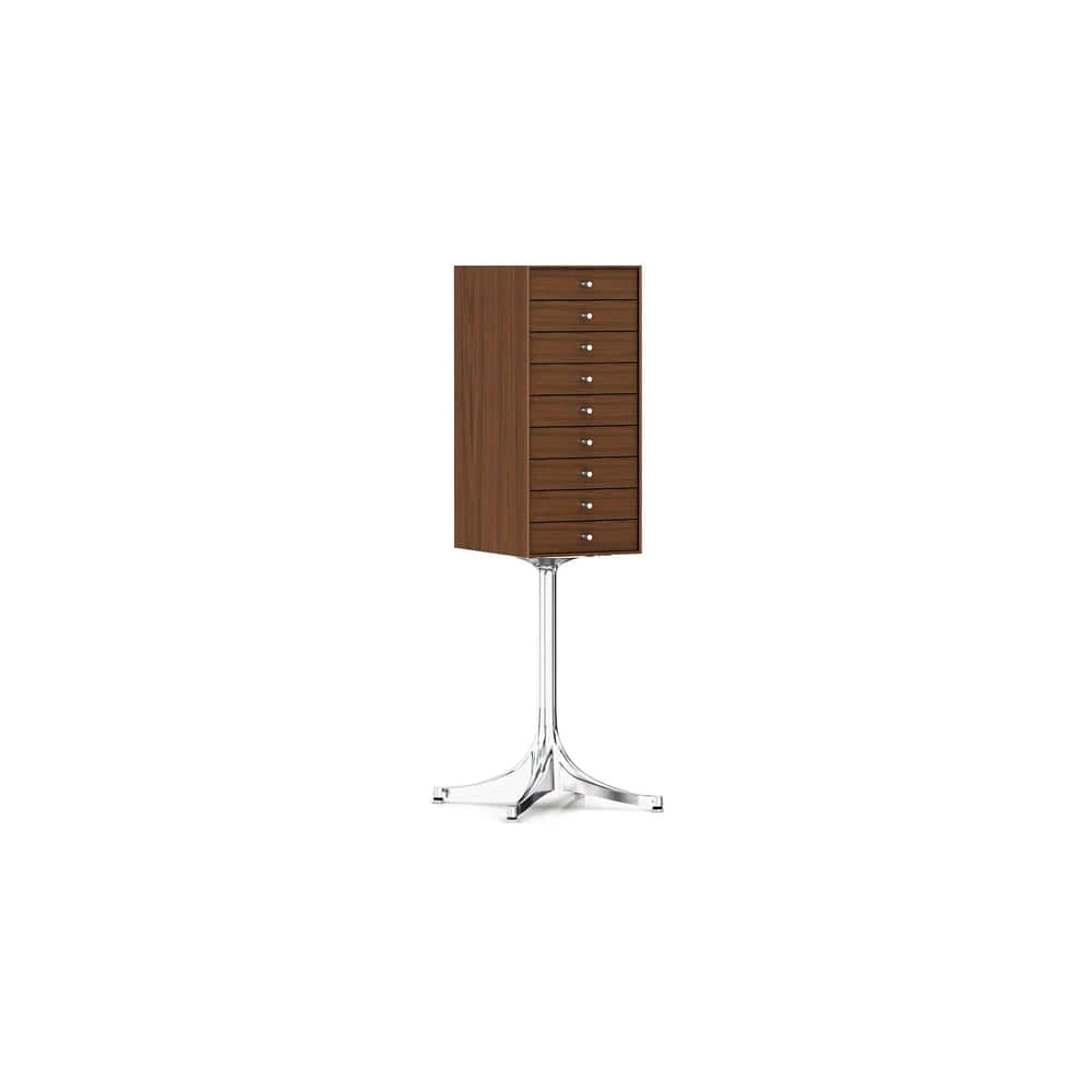 Nelson Miniature Chest 9 Drawer (Walnut/Aluminum Base) - view 1