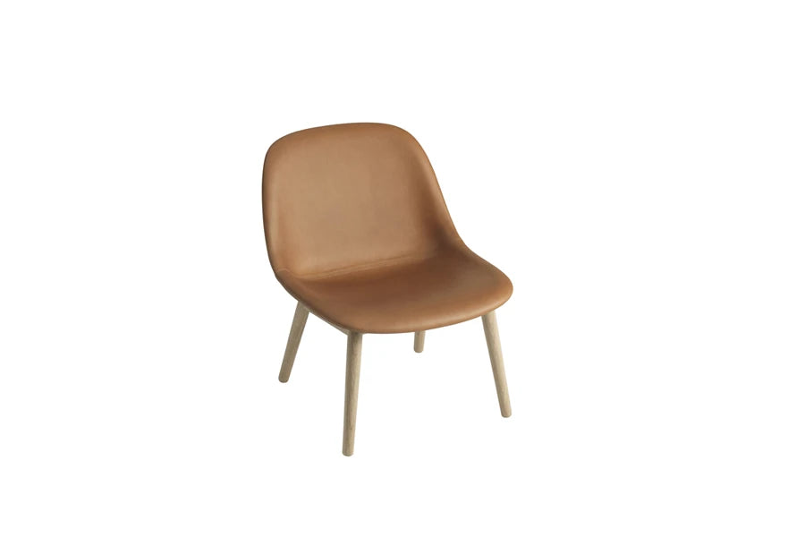 Fiber Lounge Chair Wood Refine Leather Cognac - view 1