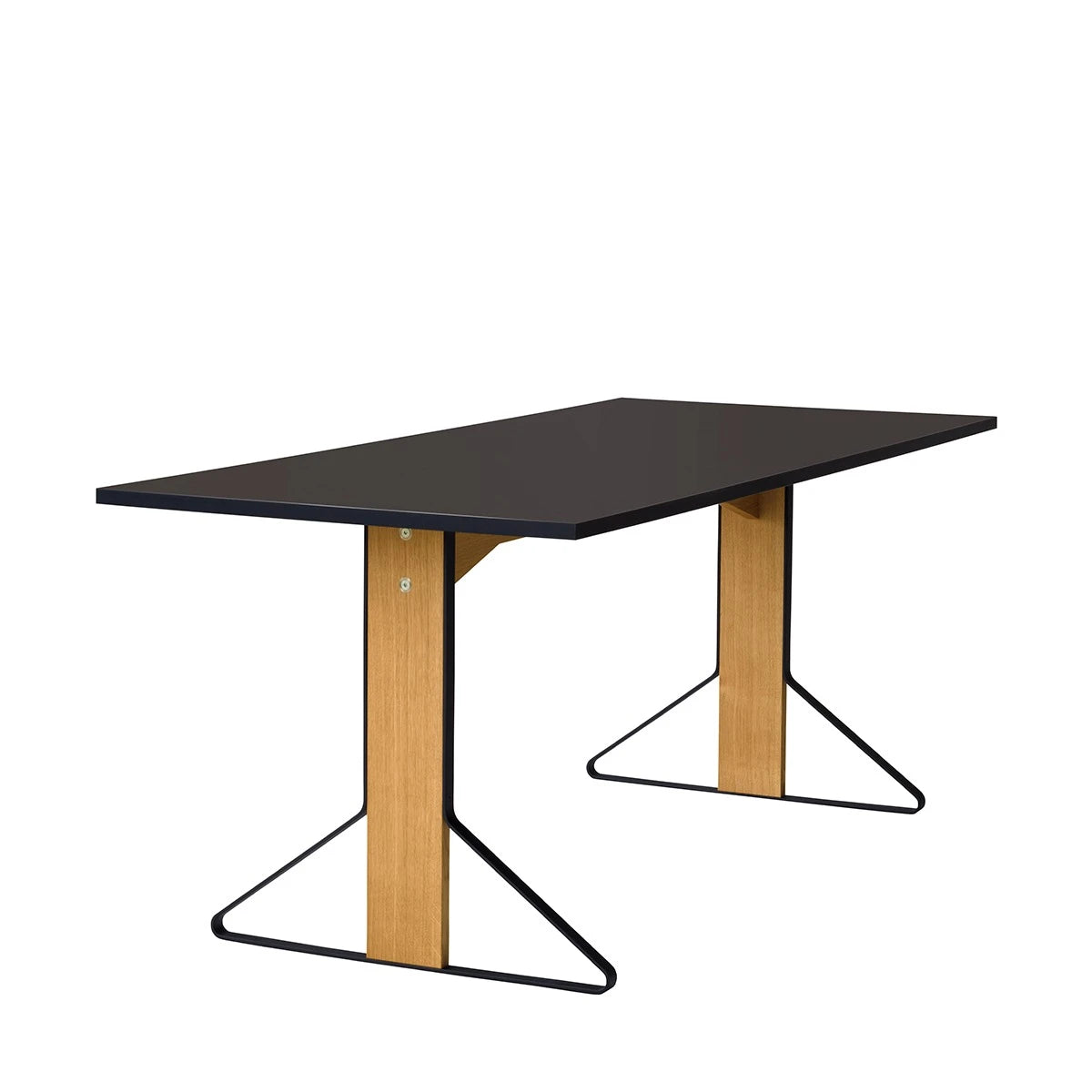 REB012 Kaari Table 160 x 80 x 74 Black Linoleum-Natural Oak - view 1
