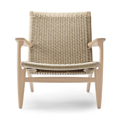 CH25 Oak Oil Paper Cord Natural Lounge Chair - view 1