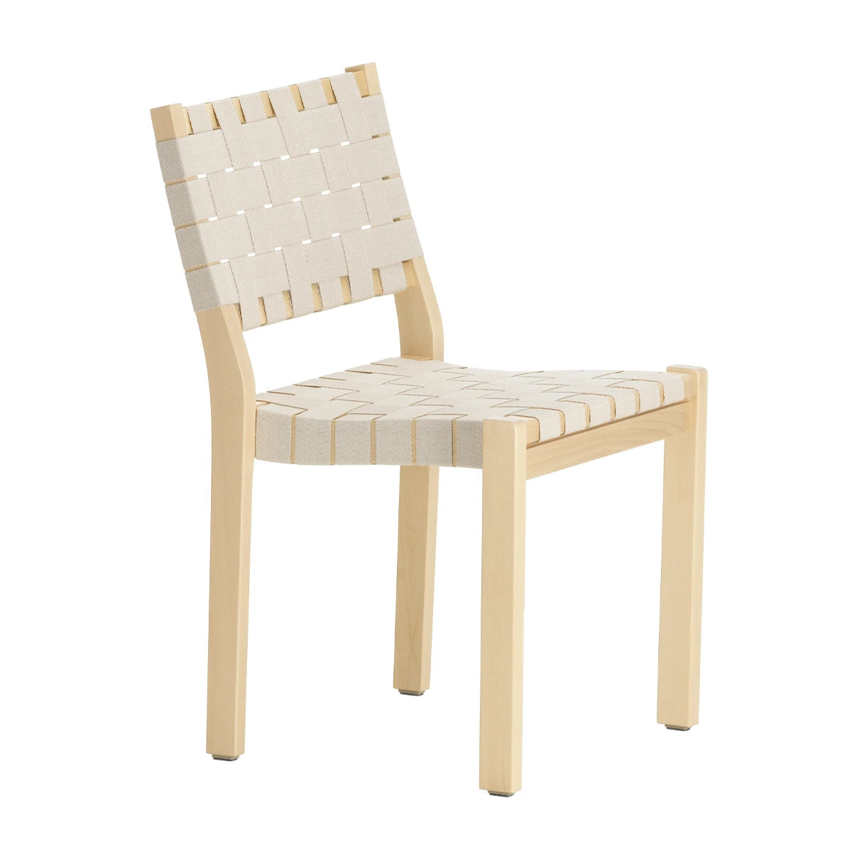 Chair 611 Natural Birch Frame Natural & White Webbing - view 1