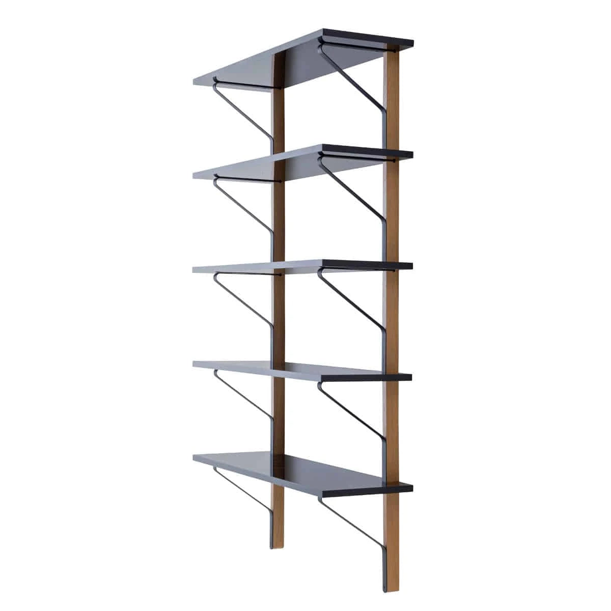 REB009 Kaari Wall Shelf Black Glossy Melamine-Oak - view 1