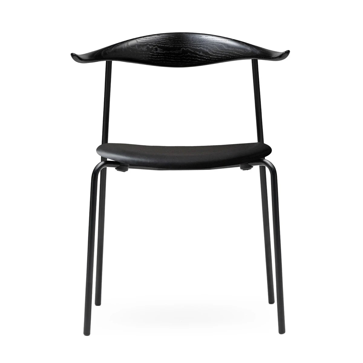 CH88P Chair Oak-Black Painted Leather Seat-Thor 301 Black Steel - view 1