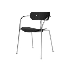 Pavilion Armchair AV2 Chrome/Black Lacquered Oak/Chrome Fitting - view 1