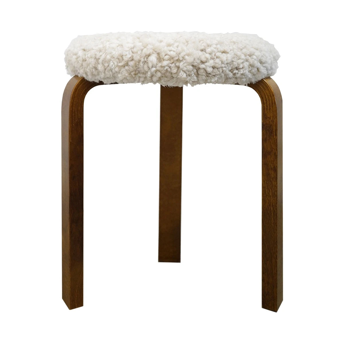 Stool 60 Walnut Stained Birch-sheepskin moonlight - view 1