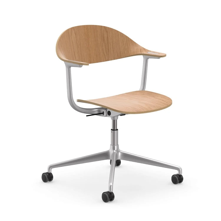 Mynt Plywood Oak Blasted Silver Office Chair - view 1