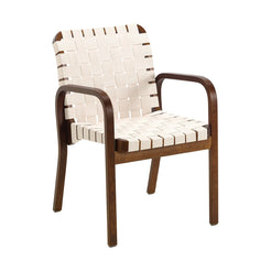 Armchair 45 Walnut Stained Natural Linen Webbing Natural-White - view 1