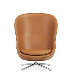 Hyg Lounge Chair High Swivel Leather Brandy - view 1