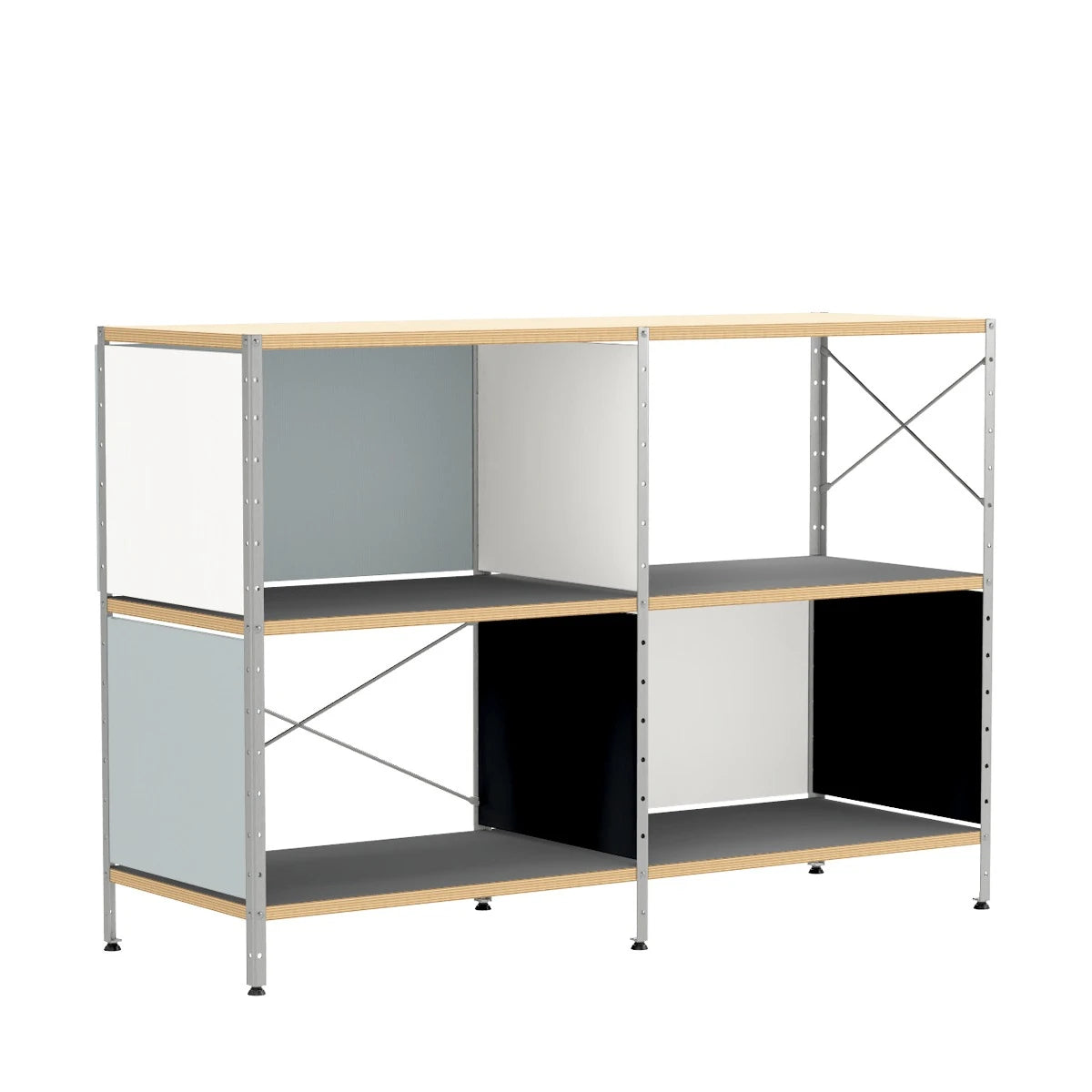 Eames Storage Unit 2 x 2 Natural-Zinc Frame - view 1