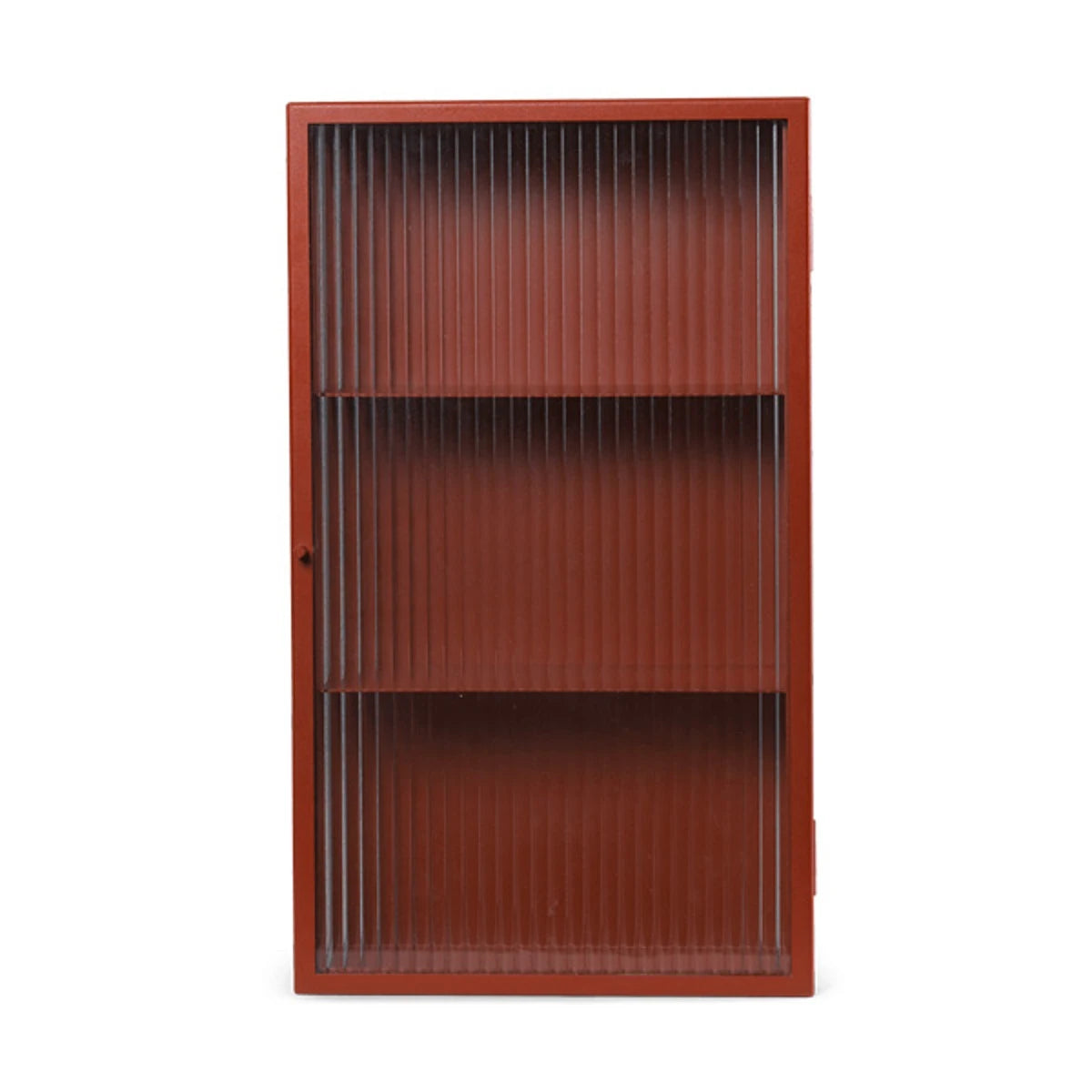 Haze Wall Cabinet Reeded Glass Oxide Red - view 1