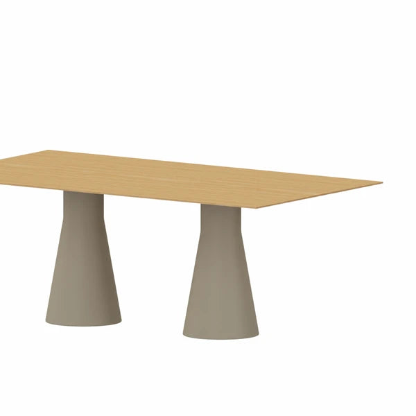 Reverse Dining Oak Polymer Base 2000 x 1100 Dining Table - view 1